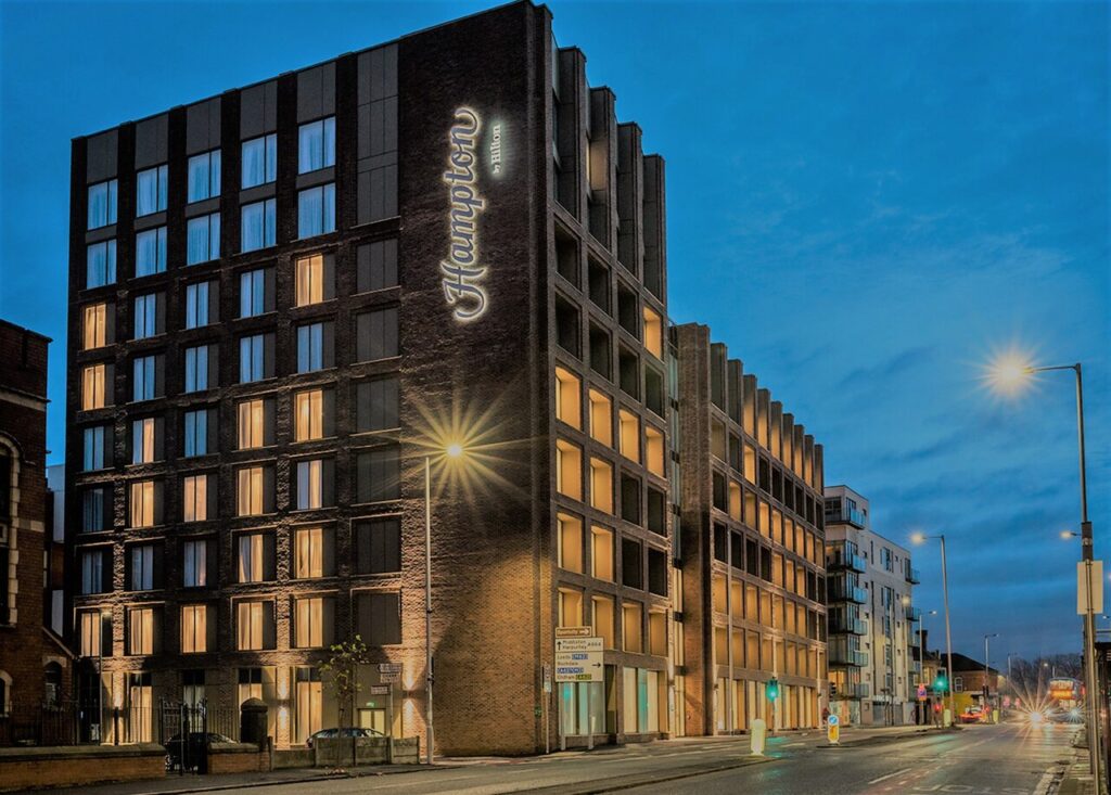 Lightsave Projects Case Study Hampton by Hilton Manchester Exterior
