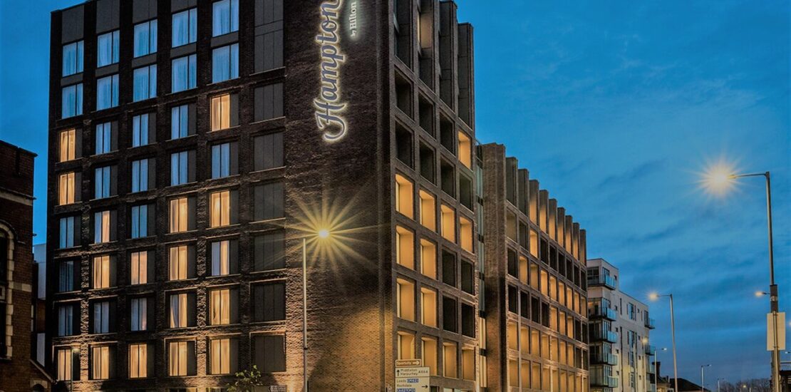 Lightsave Projects Case Study Hampton by Hilton Manchester Exterior