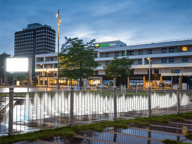 image showing recent outdoor lighting project at the holiday inn express in middlesborough
