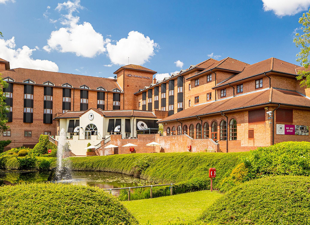 Crowne Plaza Solihull exterior view of hotel.