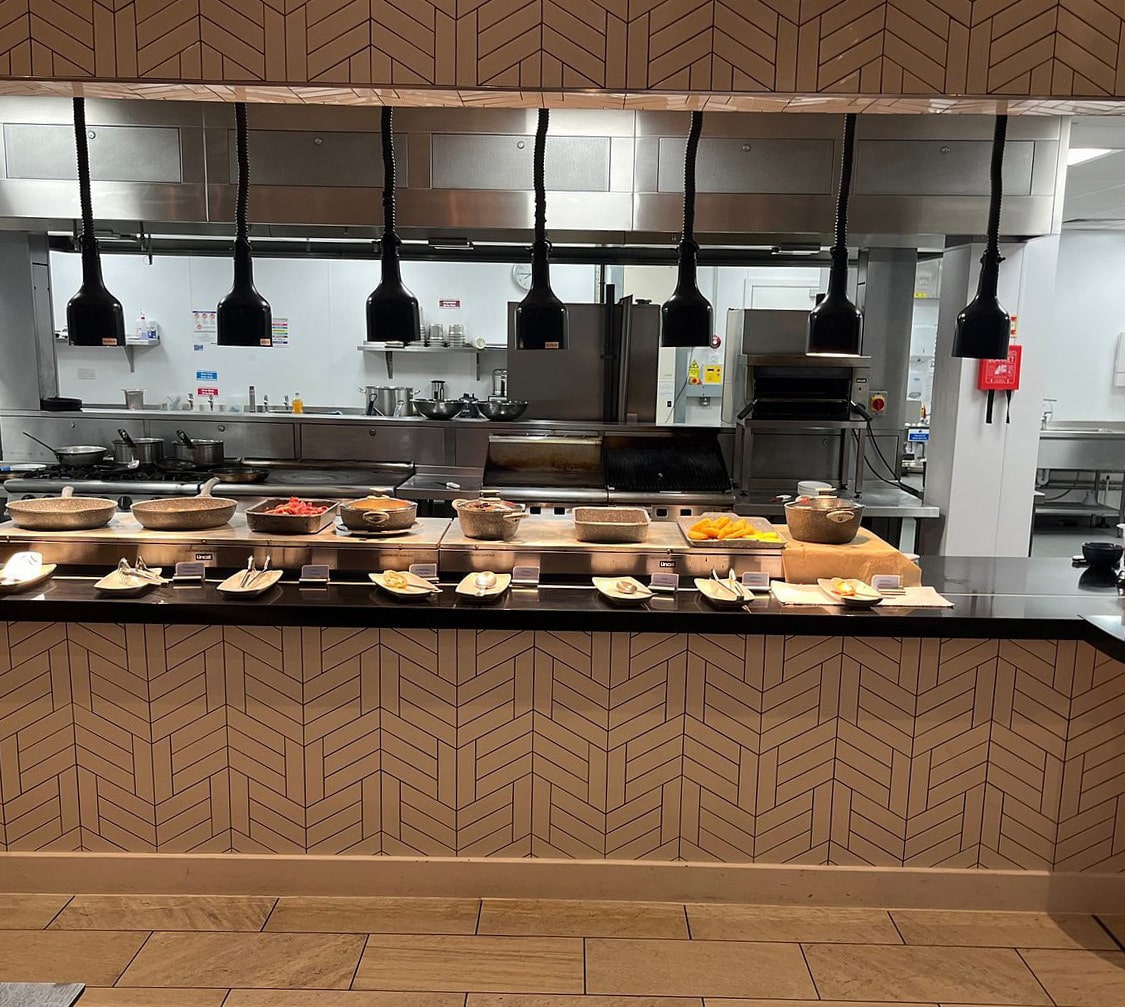 Hilton Garden Inn Birmingham Brindley Place kitchen area.