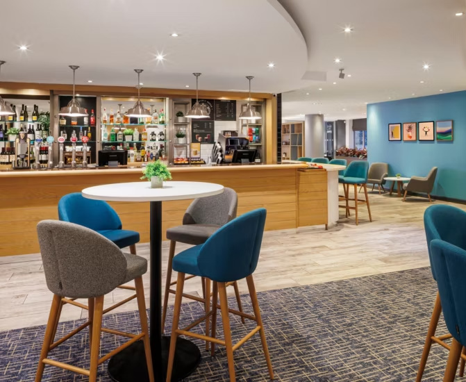 Holiday Inn High Wycombe bar area after lighting project.