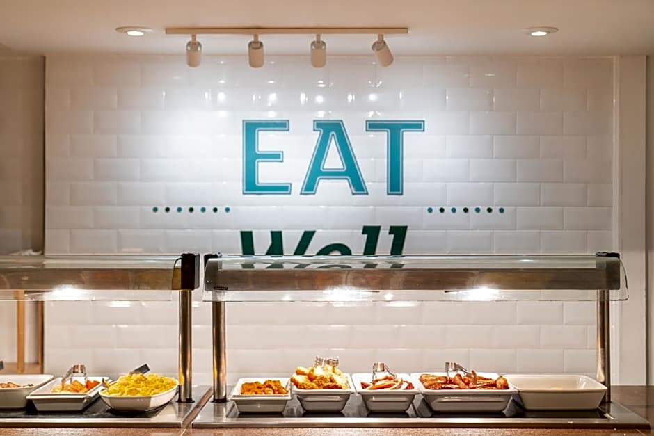 Holiday Inn Eastleigh kitchen serving area after lighting project.