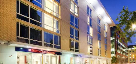 Hilton Garden Inn Bristol exterior view of hotel.